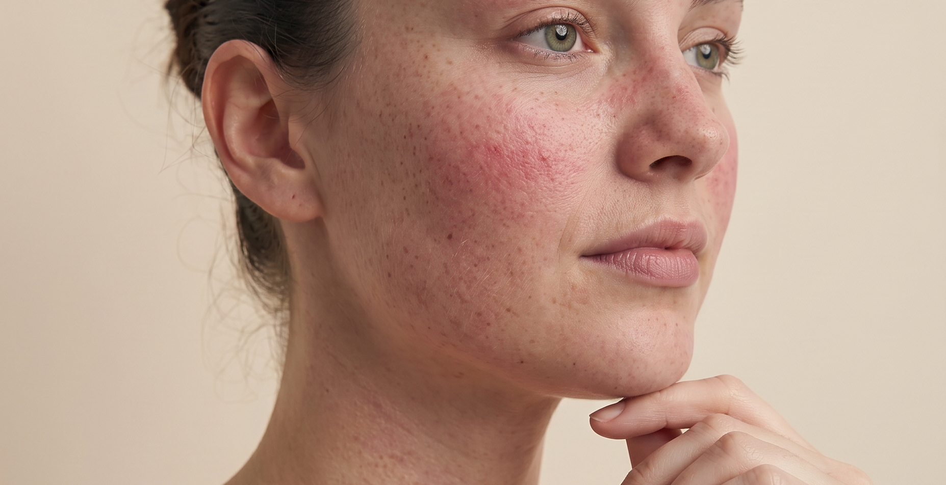 rosácea en la cara y rojeces en piel sensible